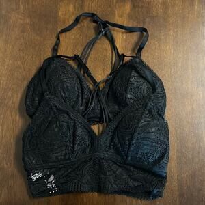 Auden Black Lace Lightly Lined Bralette Lot of 2 XS